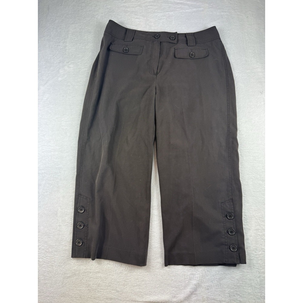 Pret-A-Porter Size 14 Basic Brown Capri Wide Leg High Rise Pants‎ Career Wear